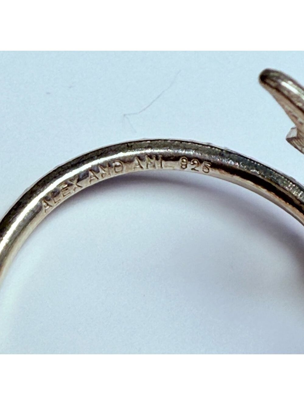 Alex & Ani Sterling Silver Aqua Swarovski Crystal Starfish Adjustable Wrap Ring - Picture 3 of 9